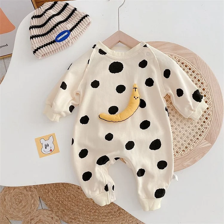 Newborn Baby Boy/Girl Wacky Banana Polka Dot Romper