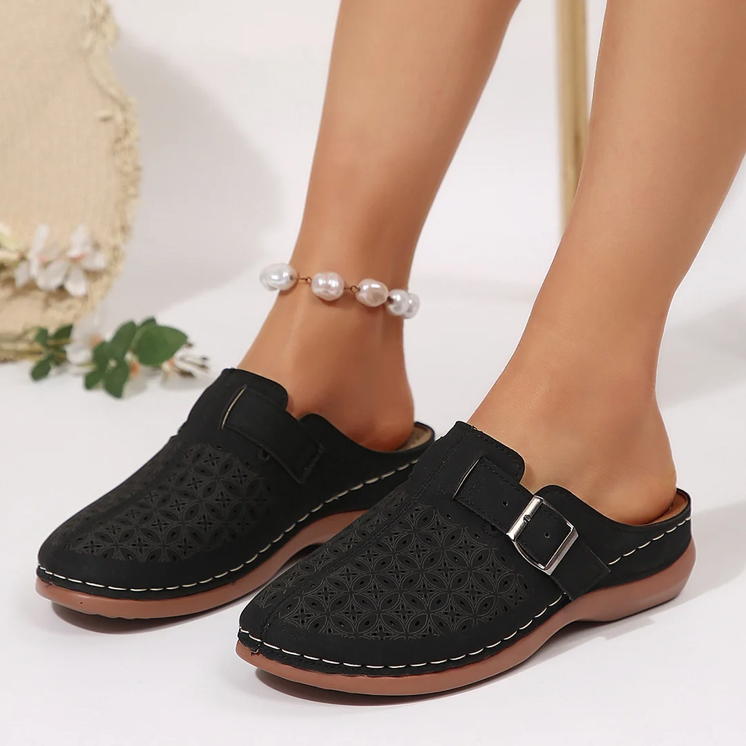Yyvonne Slippers Women's New Baotou Metal Hollow Women's Shoes 43-Yard Wish In The Summer Of 2025