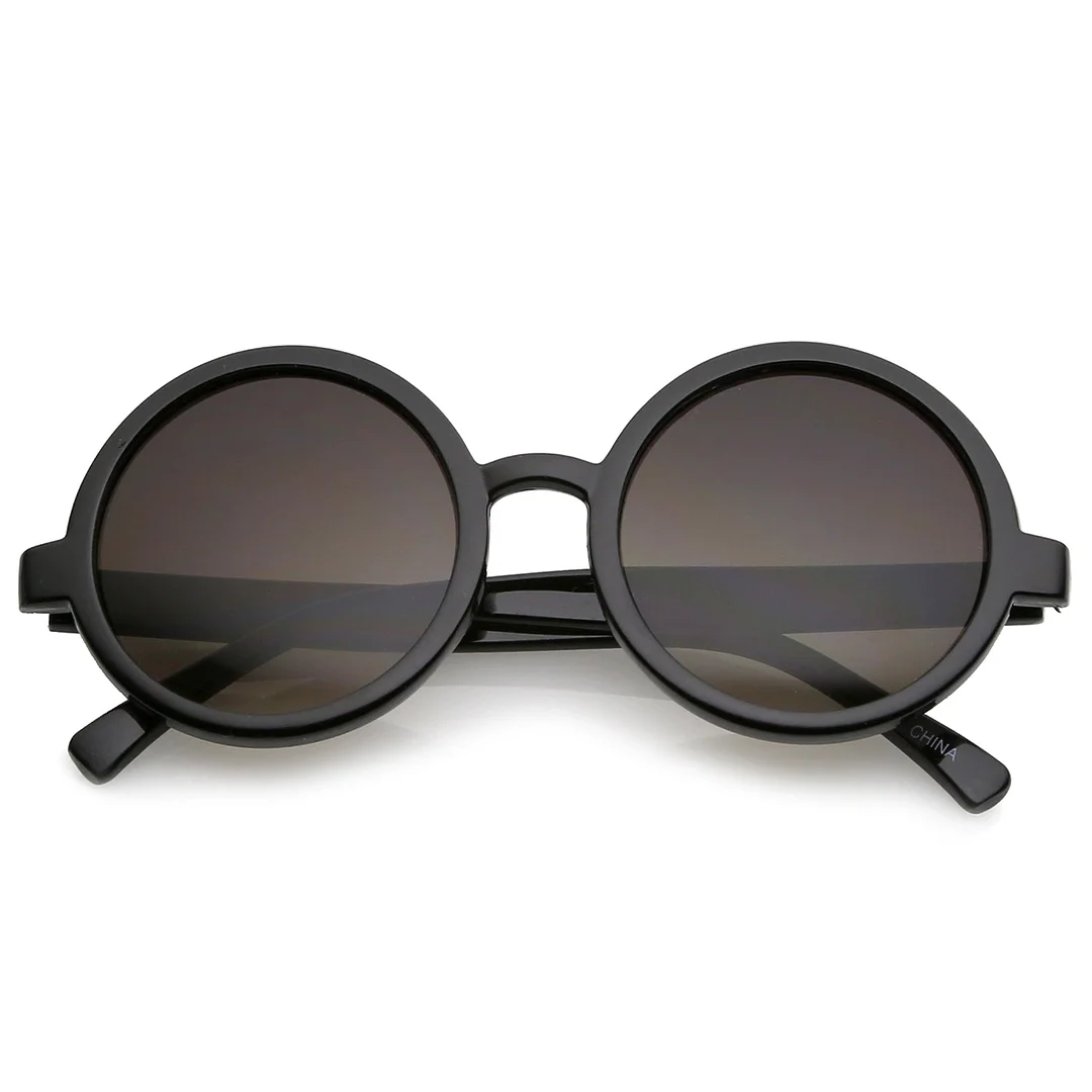 Classic Retro Horn Rimmed Neutral-Colored Lens Round glasses 52mm