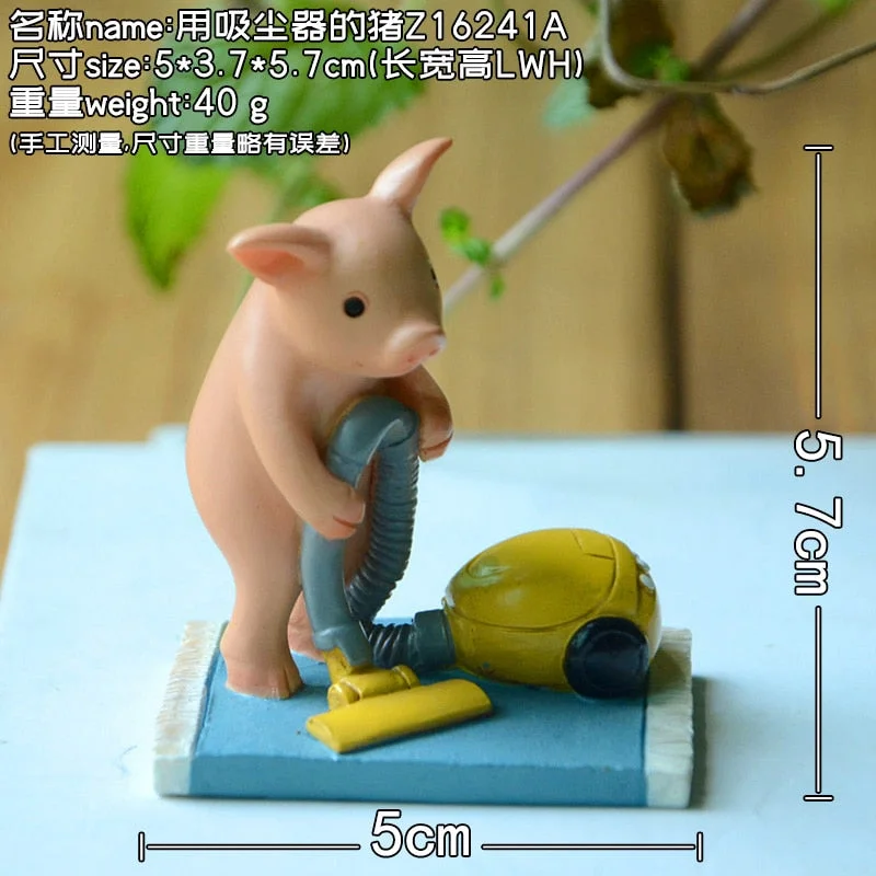 Creative Lovely Pig Animal Doll Office Decoration Room Desktop Home Decor Ornaments Cartoon Animal Figurine Birthday Gifts