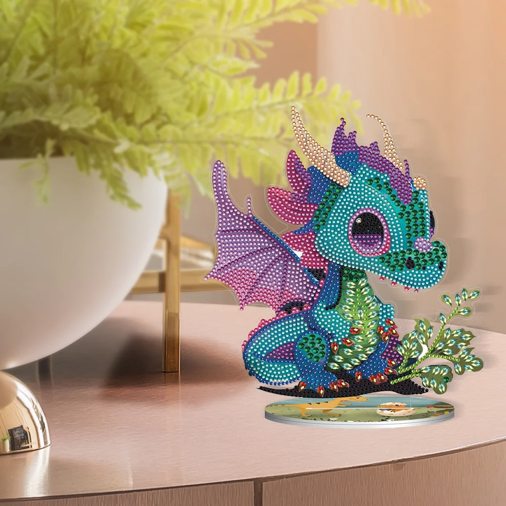 DIY Crystal Diamond Ornament Handmade Dragon Art Craft Acrylic Kids Gift (#5)