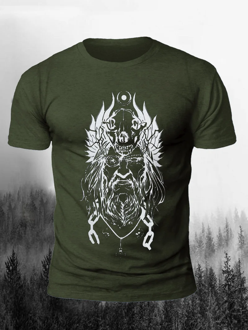 Viking Print Short Sleeve Men's T-Shirt in  mildstyles
