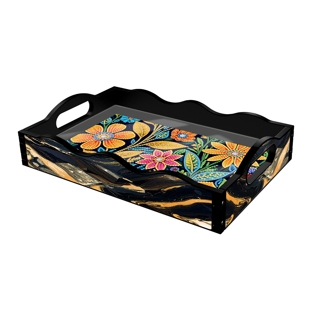 Acrylic Flowers and Grass 5D Diamond Painting Tray Art Craft for Home Decor