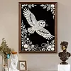 Kit de peinture en perles maison Fly Owl pour d&eacute;coration murale adulte 30x40cm sans cadre