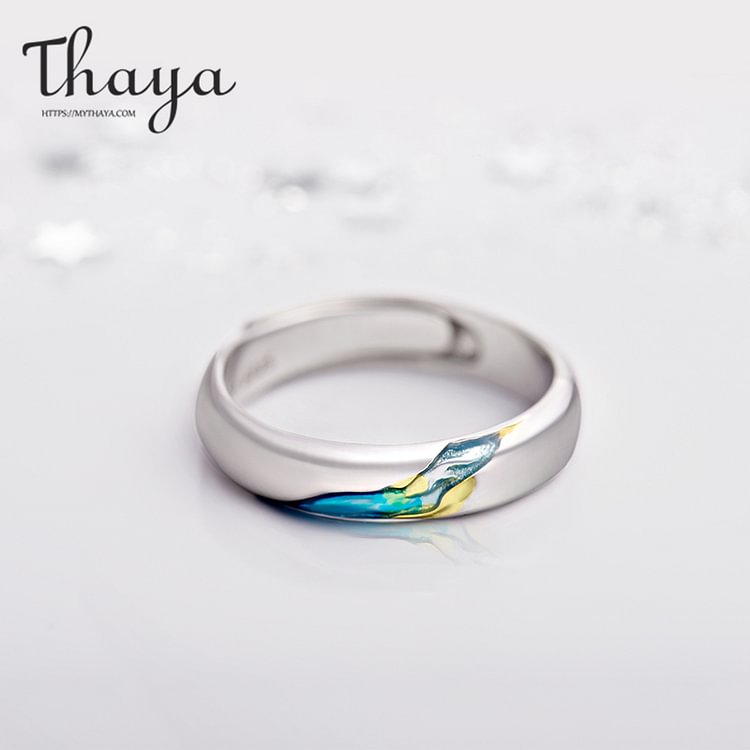 Thaya 925 Silver Starry Couple Rings