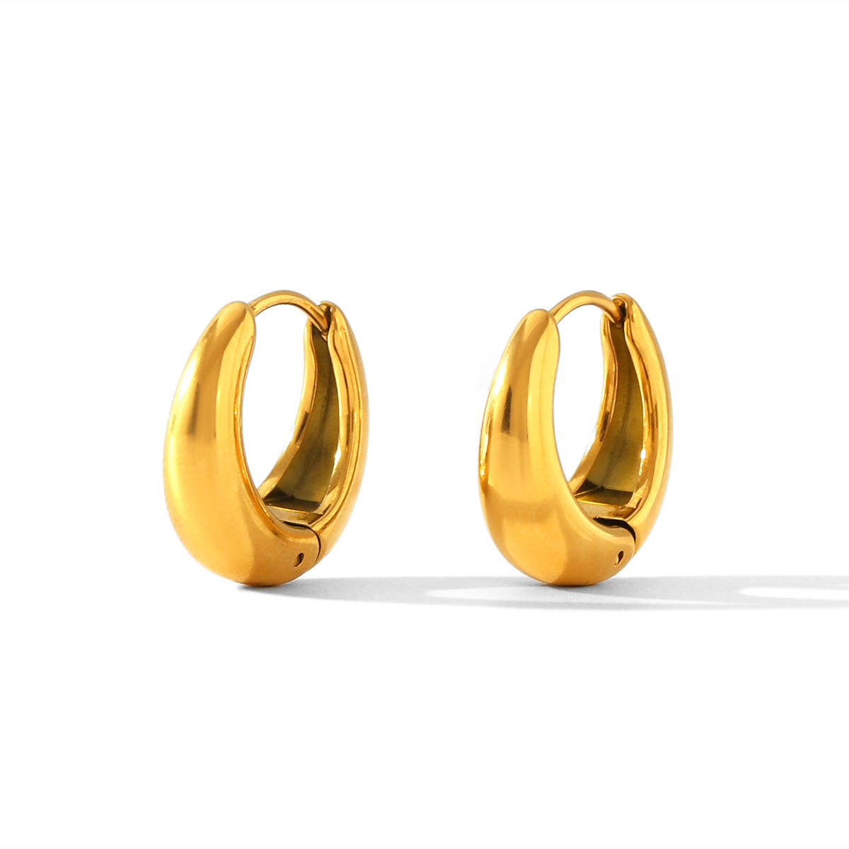 U-Shaped 18K Gold Stainless Steel Earrings Cold Style Titanium Steel Earrings For Women Simple Ear Buckles