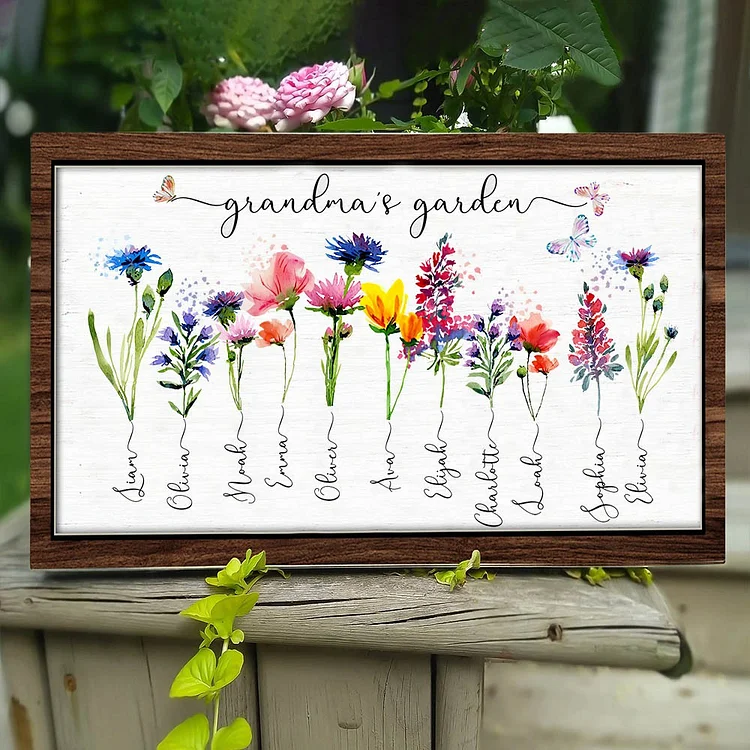 Personalized Names and Birth Flower For Mother's Day Gift