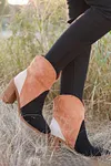 Women's 5cm Winter Thick Colorblock Suede Heeled Ankle Booties