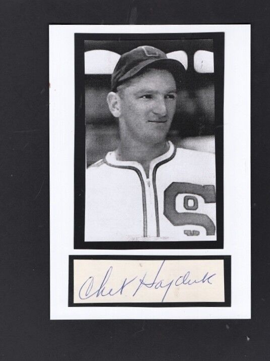 1941 CHET HAYDUK-CHICAGO WHITE SOX 4X6 AUTOGRAPHED CUT W/Photo Poster painting-(d.2006)