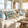 French Bulldog Seaside Puppy-11CT Stamped Cross Stitch Pillowcase 45*45cm tapestrymarket
