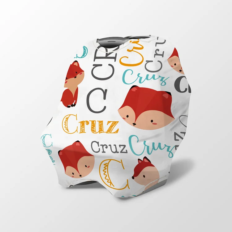 Personalized Fox Baby Car Seat Canopy| Canopyl227