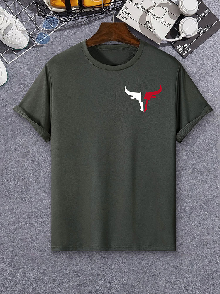 Multiplewell Trump Photo Printed Men's T-shirt Summer Everyday Casual Men's Crew-neck T-shirt Outdoor Street Men's Fashion Short-sleeved Top
