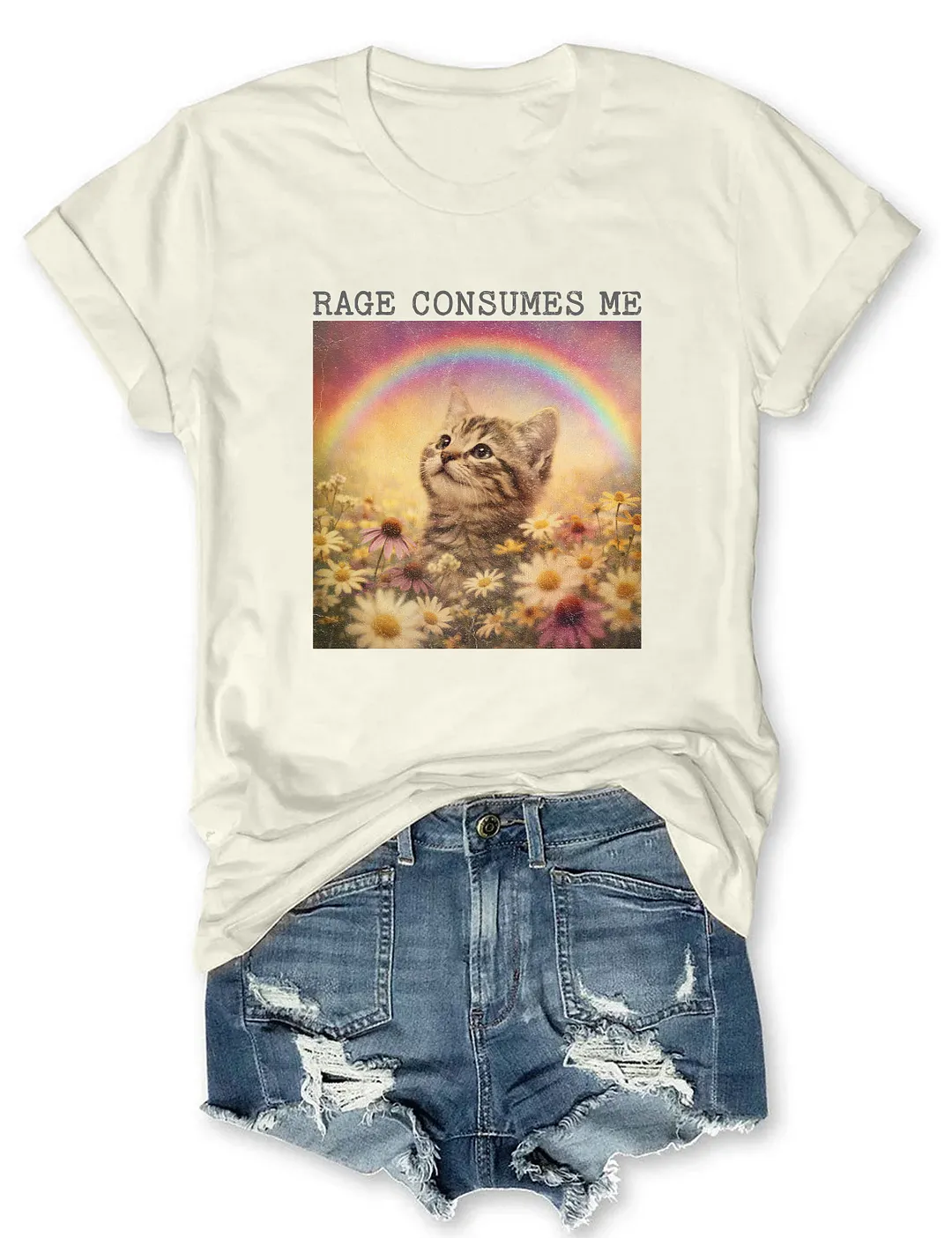 Rage Consumes Me Cute Cat T-shirt