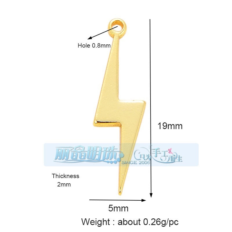 1 Piece 15 * 21mm 18 * 23mm 9*16mm Copper Zircon Sun Star Lightning Pendant Jewelry Accessories