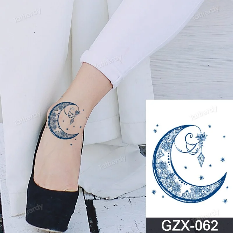 Juice Ink Natural Tattoo Water Transer Long Lasting Blue Semi-permanent Temporary Tattoos Small Hand Sleeve Armband Painting