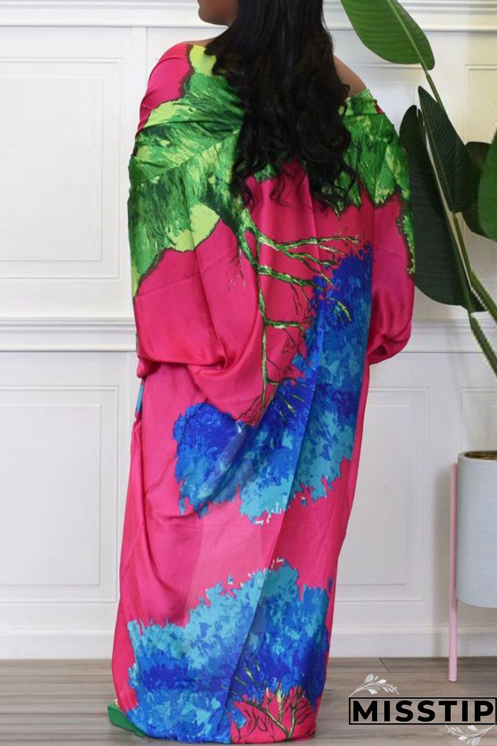 Red Fashion Casual Print Patchwork Outerwear(Without Belt)