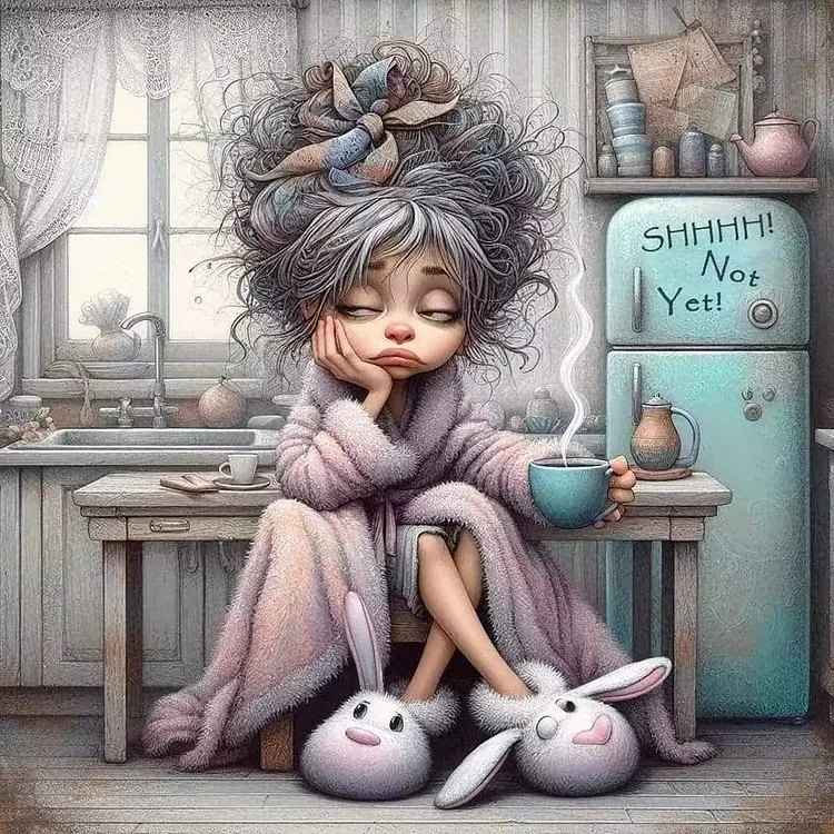 【HUGE 63% OFF SALE】5D DIY Full Round Drill Diamond Painting Girl Kit Home Decor Art Craft 30x30cm
