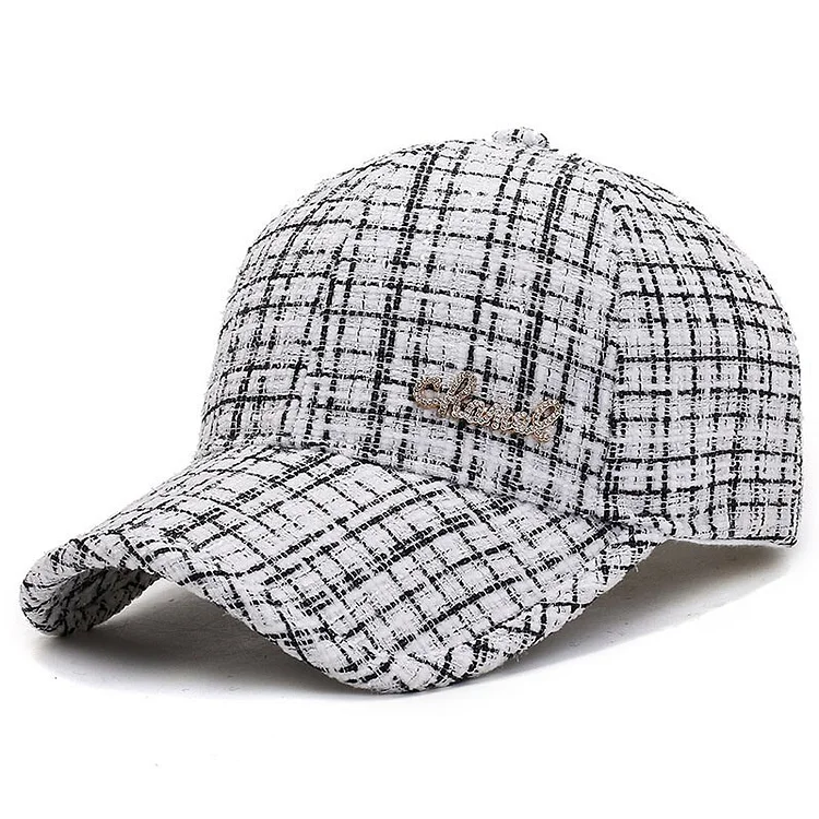 Baseball Cap For Women Ladies Warm Winter Hat Lattice Outdoor Luxury Brand Design Plaid Adjustable Snapback Trucker Cap