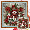 (US Local)Xmas Snowman-14CT Counted Cross Stitch Kit(45x45cm)