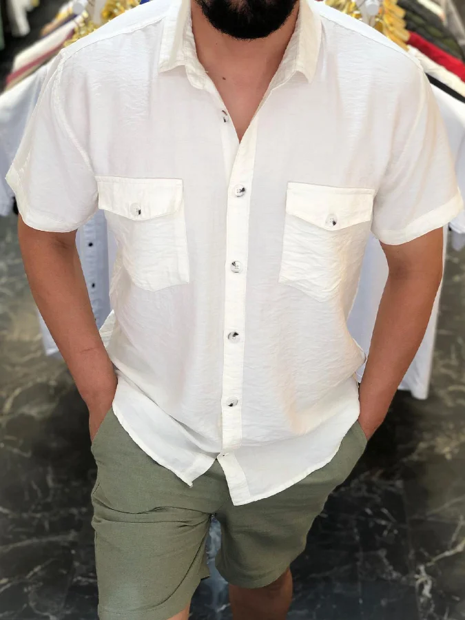 Casual Linen Short Sleeve Shirt