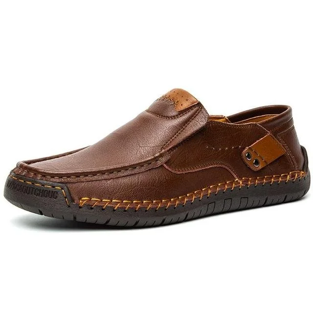 Men's Genuine Leather Comfort Soft Slip-On Casual Loafers