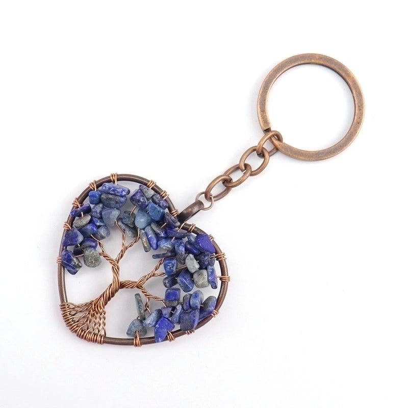 Fashion Tree Natural Stone Copper Beaded Women’s Keychain 1 Piece