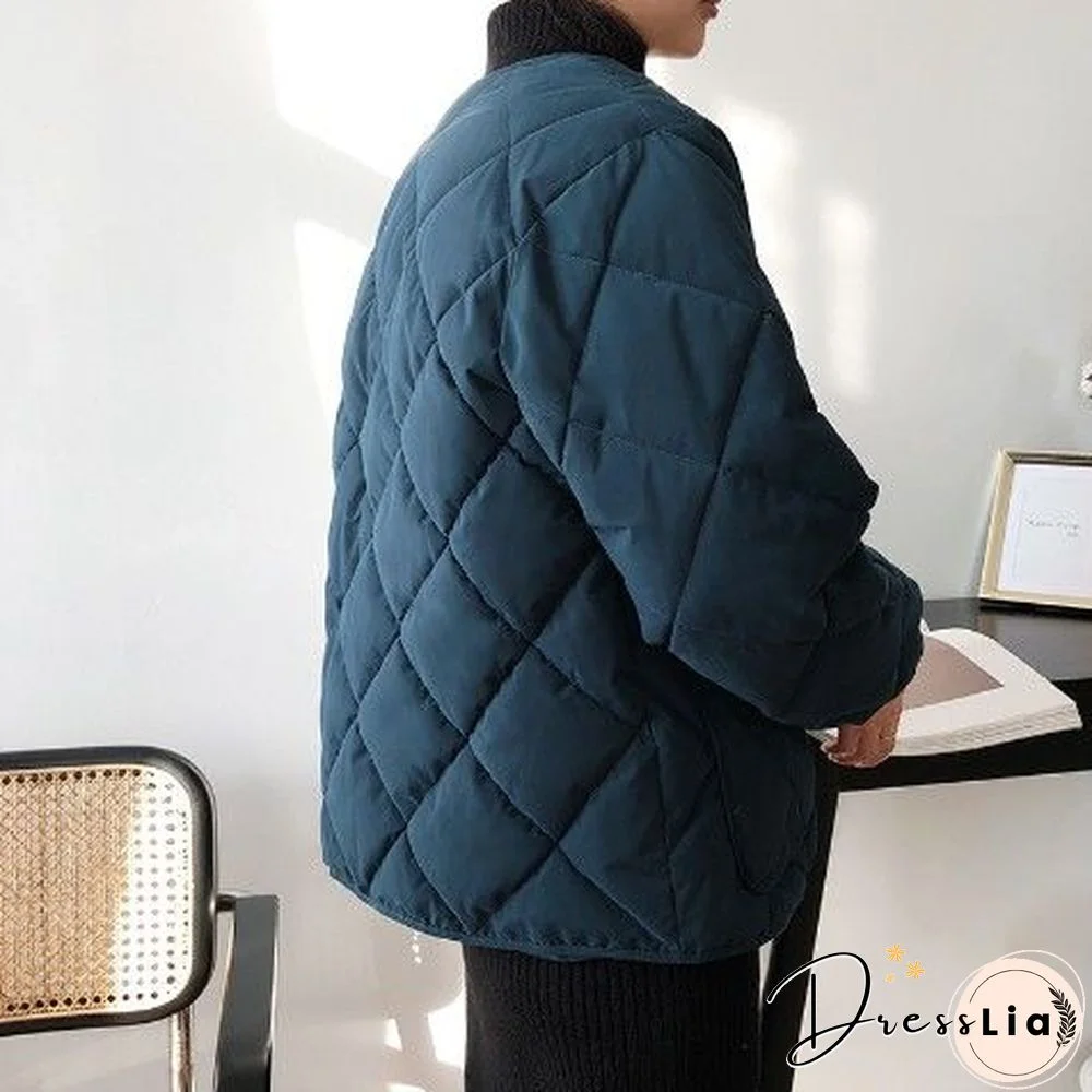 Womens Casual Coat Female Cotton-Padded Quilted Parka Jacket Down Cotton Padded Winter Coat Outwear Spring Autumn Winter