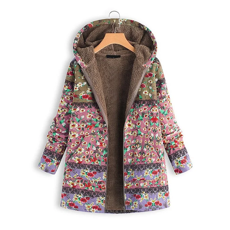 Women's Long Printed Padded Coat