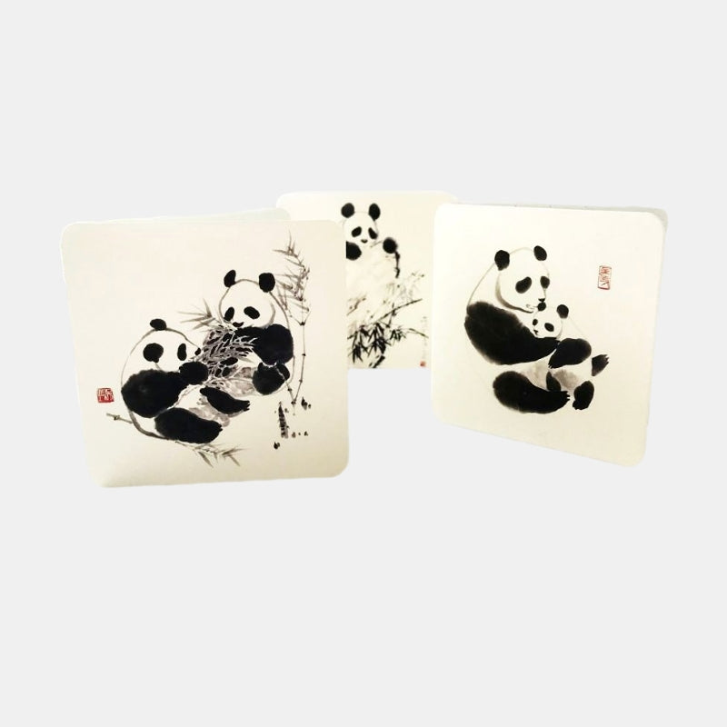 Chinese Brush Painting Panda Cute Little Greeting Cards Gift Folding Cards Cultural Creativity
