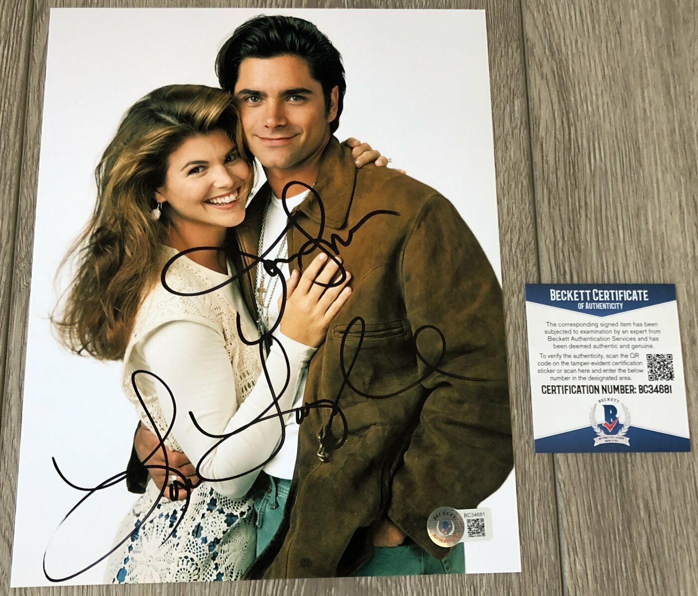 JOHN STAMOS & LORI LOUGHLIN SIGNED FULL HOUSE 8x10 Photo Poster painting w/EXACT PROOF & BAS COA