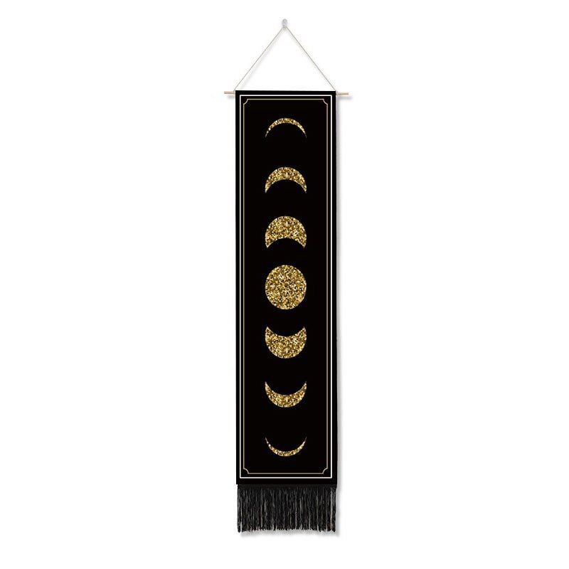 Boho Art Style Tapestries Changing Moon Phase Tassel Tapestry Wall Hanging Bedroom Living Room Office Wall Blanket  Decoration