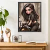 >SALE<5D DIY Full Round Drill Diamond Painting Curly Haired Big Eyed Girl Decor30x40cm