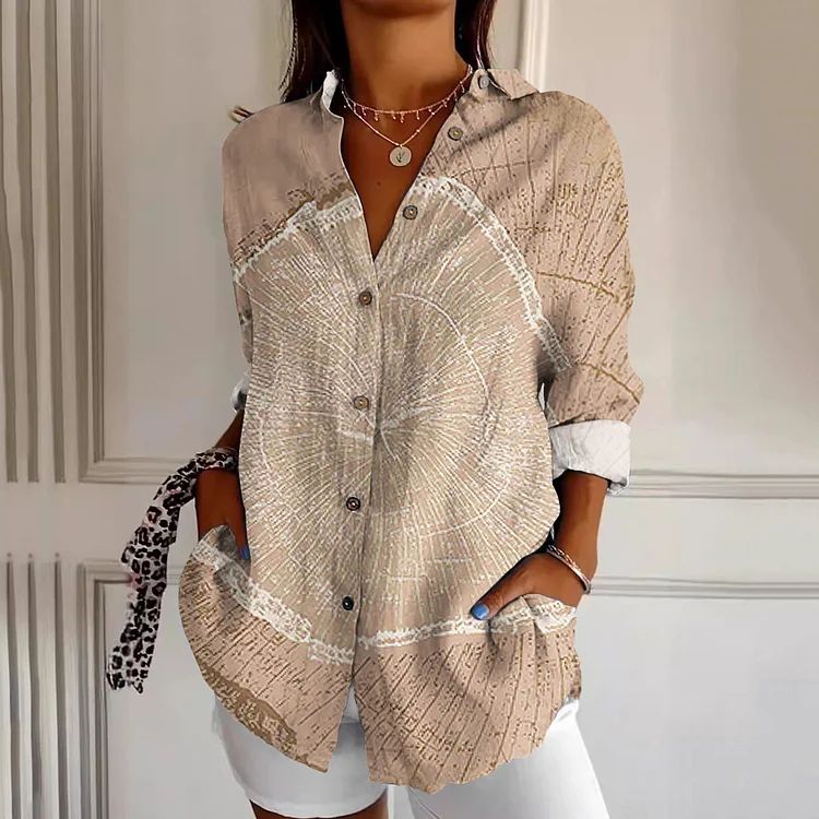 Outdoor Tree Ring Pattern Women's Shirt