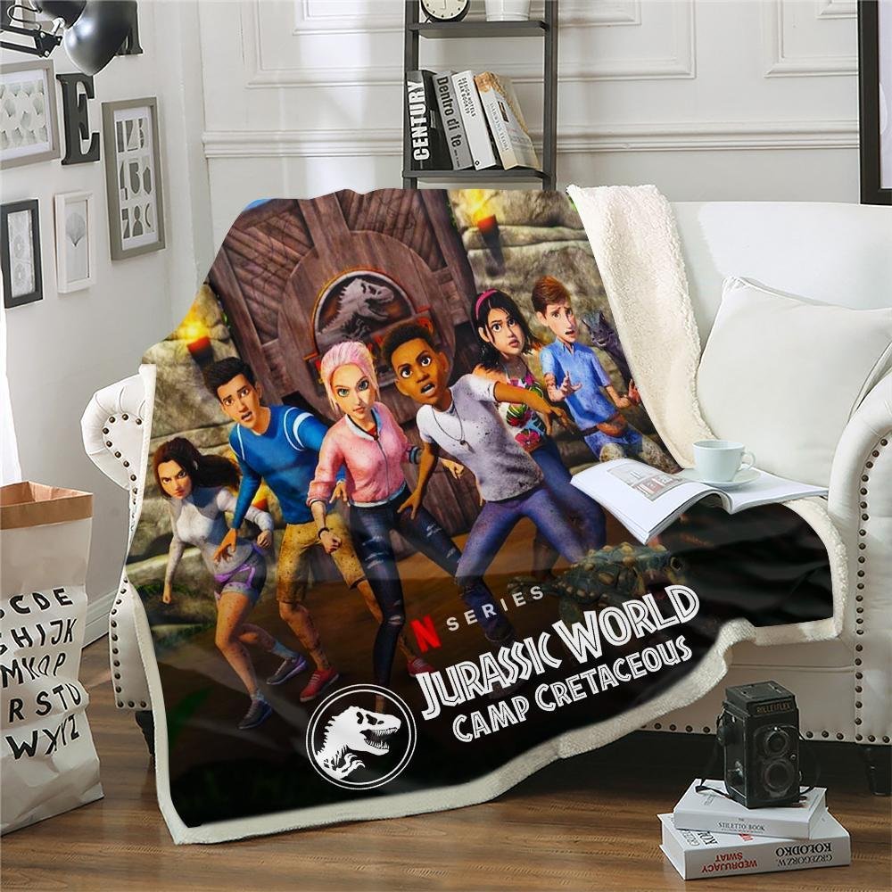 Jurassic World Camp Cretaceous Throw Blanket Plush Blanket for Couch Bed Sofa