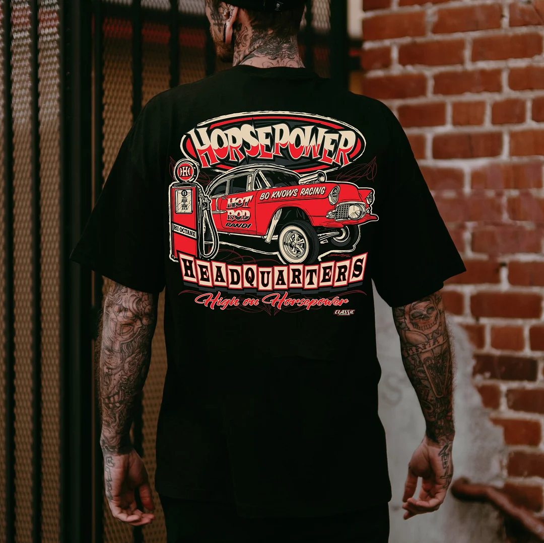 HORSE POWER Classic Car Print Men's T-shirt