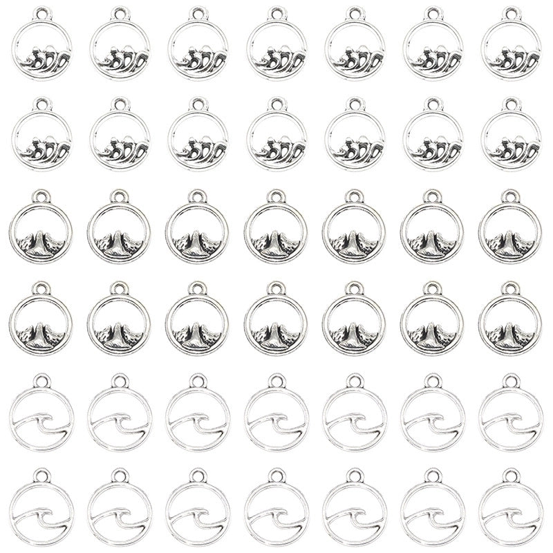 300 Pieces Minimalist Mountain Sea Wave Alloy Plating Jewelry Accessories