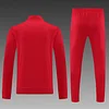2024/2025 Bayern Munchen Long Zipped Jacket Training Suit Red Football Shirt 1:1 Thai Quality Set
