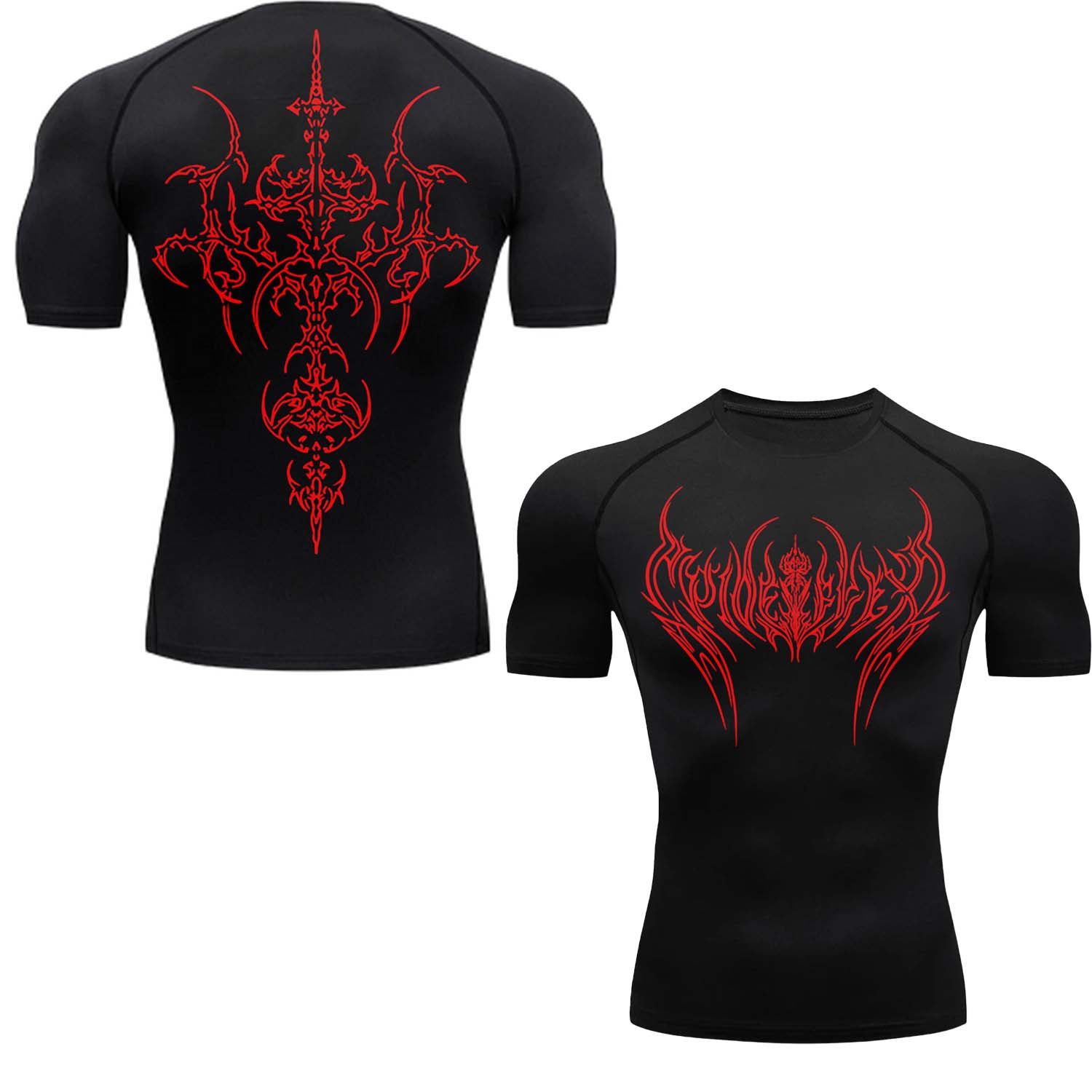 Infernal Cross Compression Tee-Red