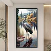 (US Only)Crane Printed Cross Stitch Kit 40x70cm DIY 11CT Thread Art Needlework Home Decor