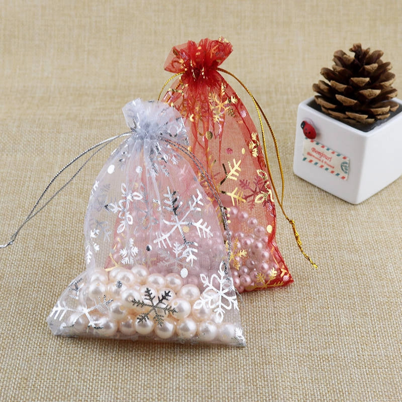 1 Piece Organza Minimalist Classic Style Holiday Daily Snowflake Jewelry Packaging Bags