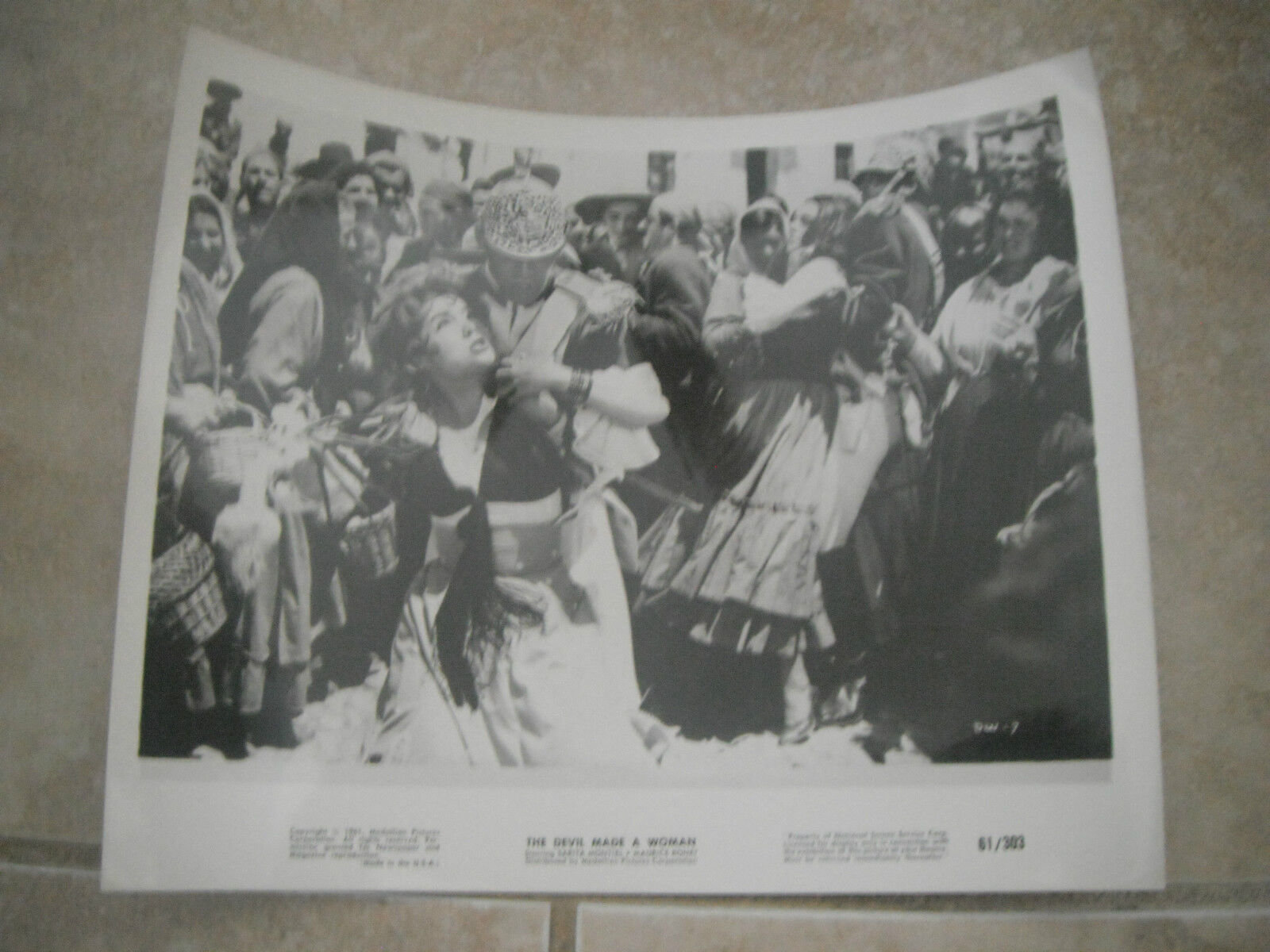 Lot of 3 Devil Made a Woman 1961 Montiel Ronet B&W 8x10 Promo Photo Poster painting Lobby Cards