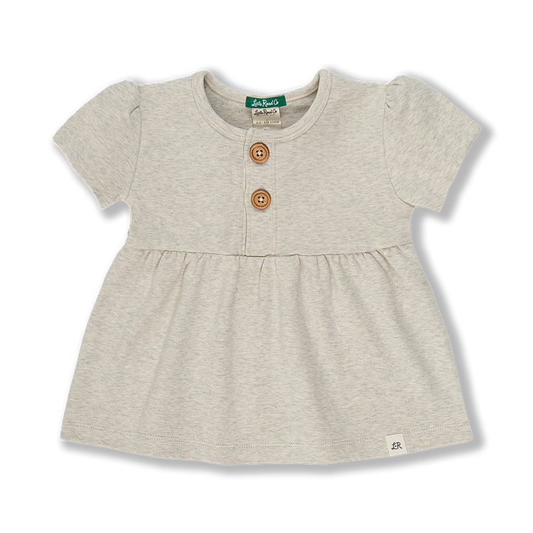 Heathered Cream Short Sleeve Peplum Tee