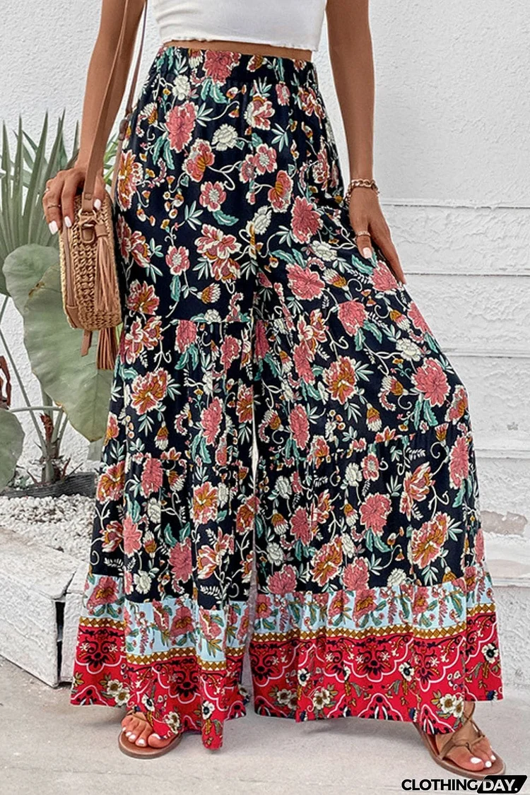 Floral High Waist Palazzo Pants