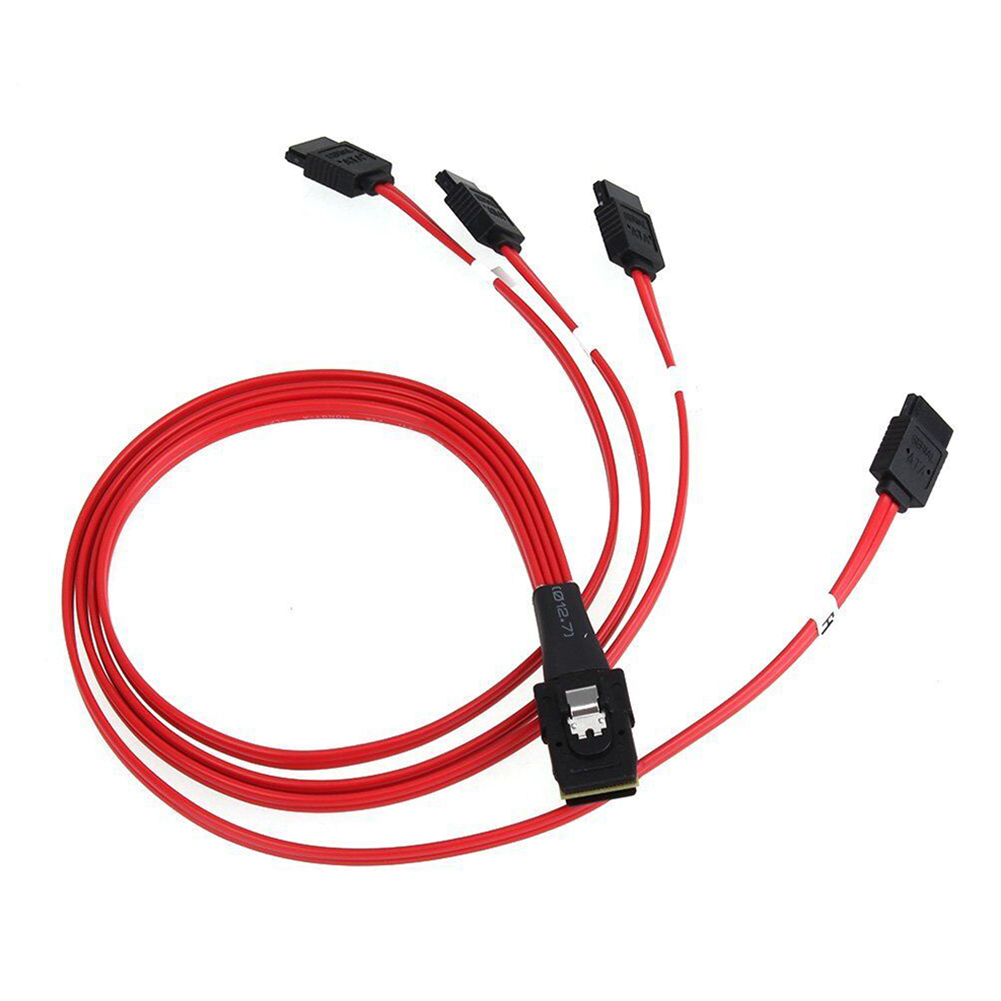 

0.5m 1m Internal Mini SAS SFF-8087 36Pin to 4 SATA 7Pin Breakout Cable Red, 501 Original