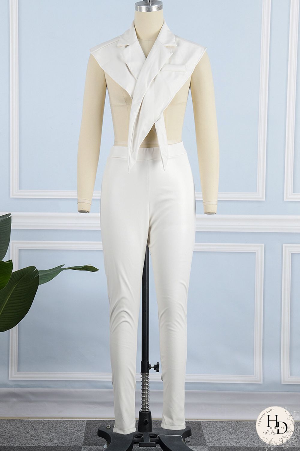 Red Casual Solid Patchwork Turndown Collar Sleeveless Two Pieces