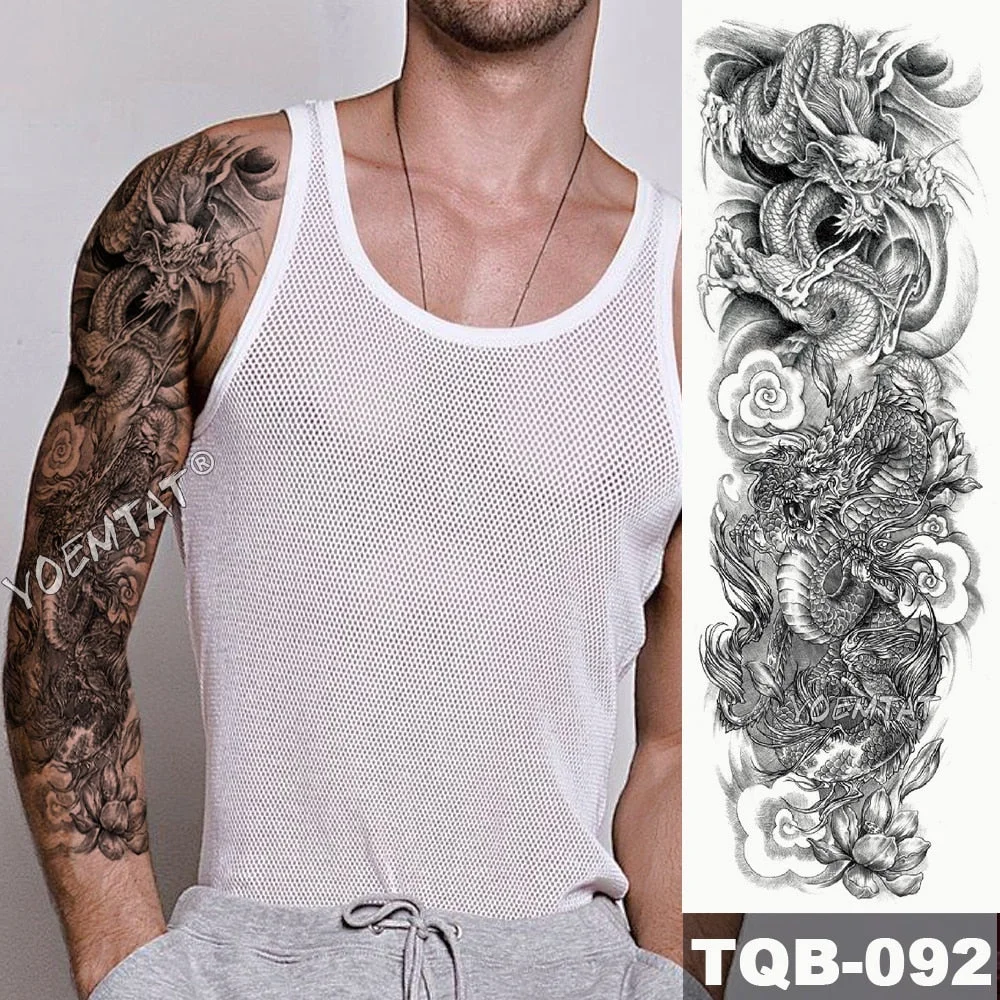 Large Full Arm Sleeve Tattoo Indian Forest Leopard Waterproof Temporary Tatoo Sticker Wild Tribe Men Women Body Art Tatto