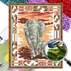 Elephants-Partial 9CT Stamped Cross Stitch Bead Embroidery 35*42cm