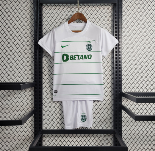 23/24 Sporting Lisbon Away Kids Kit Football Shirt Thai Quality