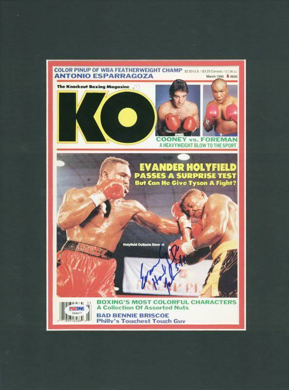 Evander Holyfield Full Name Signature Signed & Matted Magazine Cover PSA #T69477