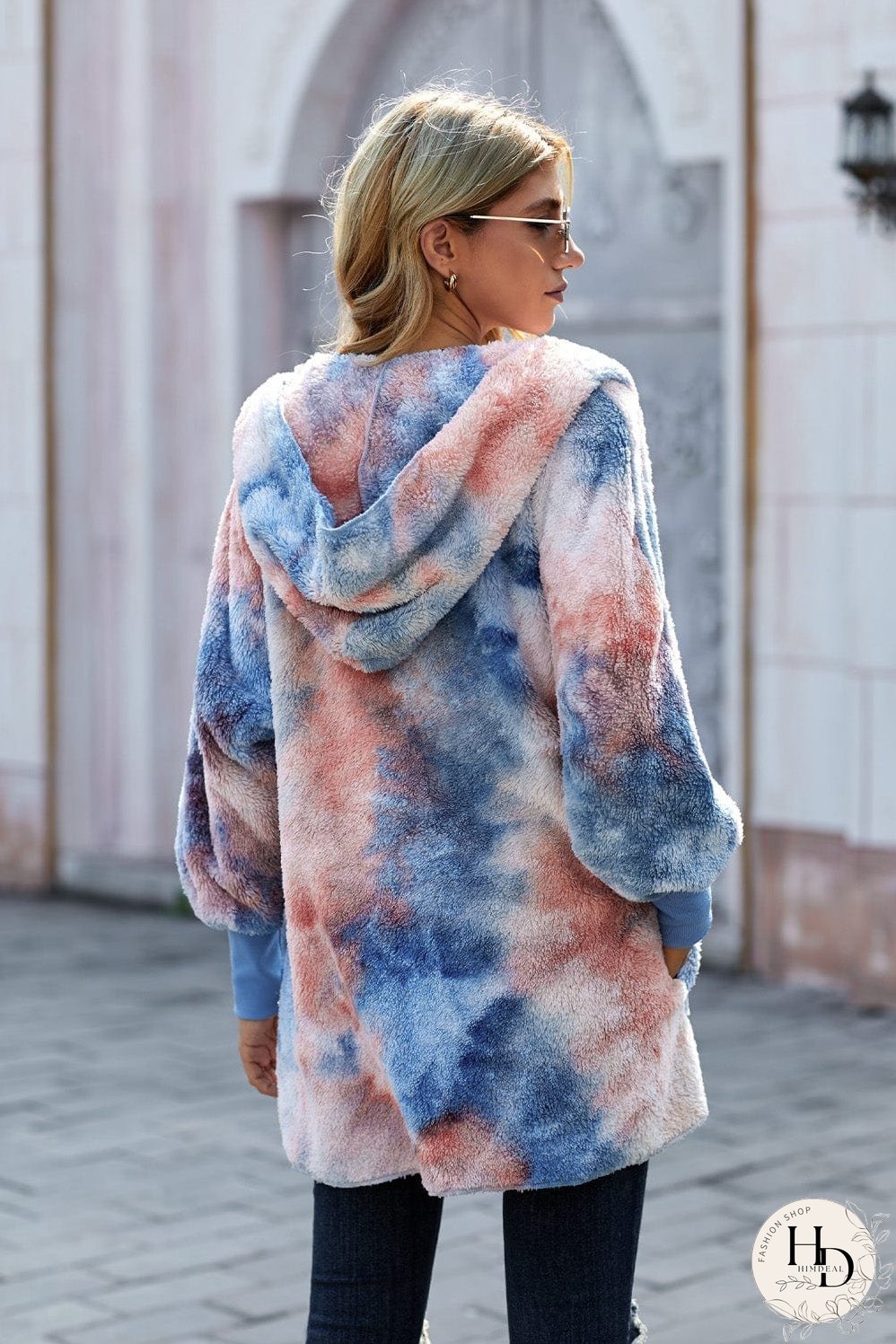 Tie-Dye Hooded Fleece Jacket